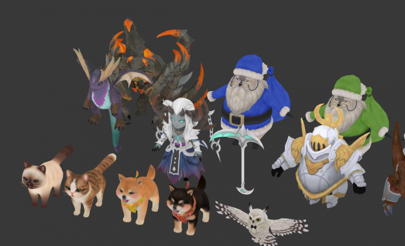 日韩 魔幻 次时代PBR 手游【Project V4 】 全职业角色服装 NPC 坐骑 怪物模型