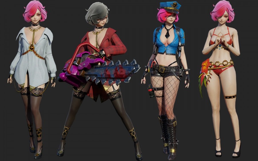 3ds max次时代日韩风短发美女3D模型fbx骨骼绑定blend女人物角色  blend完整工程