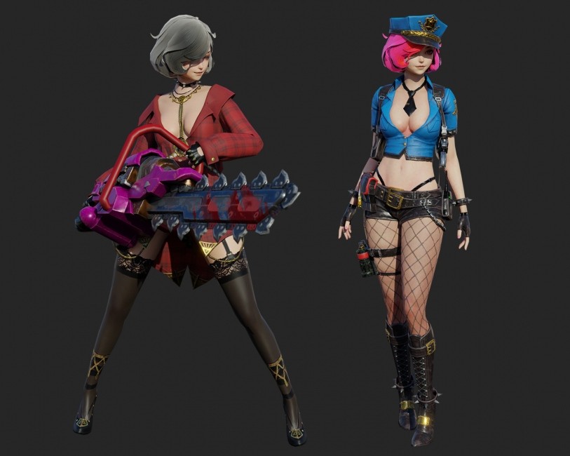 3ds max次时代日韩风短发美女3D模型fbx骨骼绑定blend女人物角色  blend完整工程