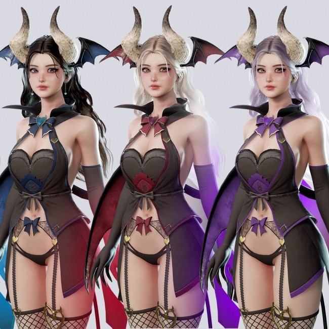  可爱女妖美女劳伦小恶魔角色模型免费下载