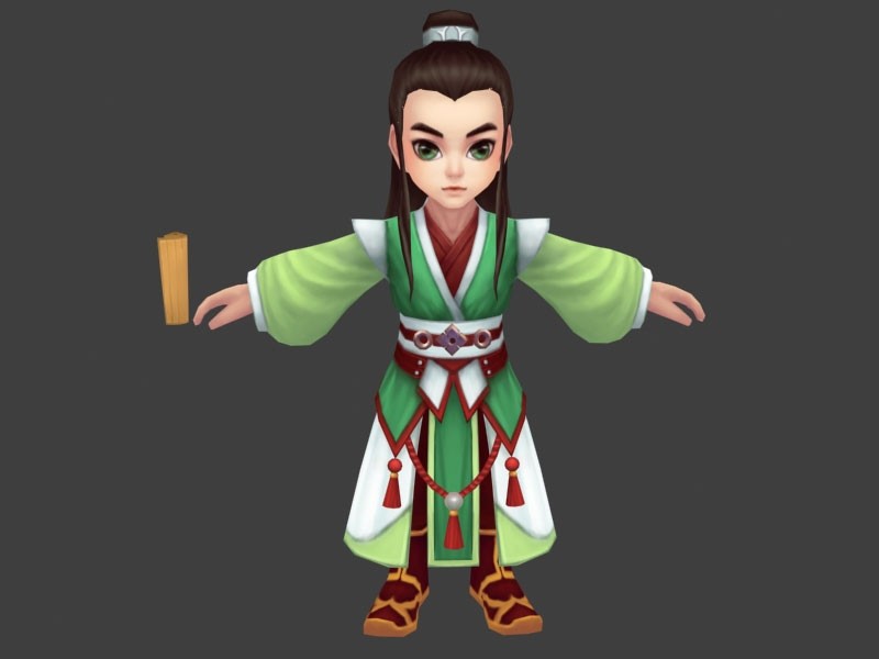 卡通Q版古代游戏人物角色模型
