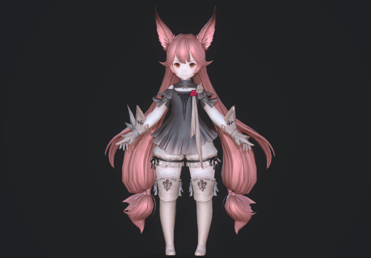 韩游gransaga二次元卡通角色3D模型 怪物NPC武器道具 带骨骼动作