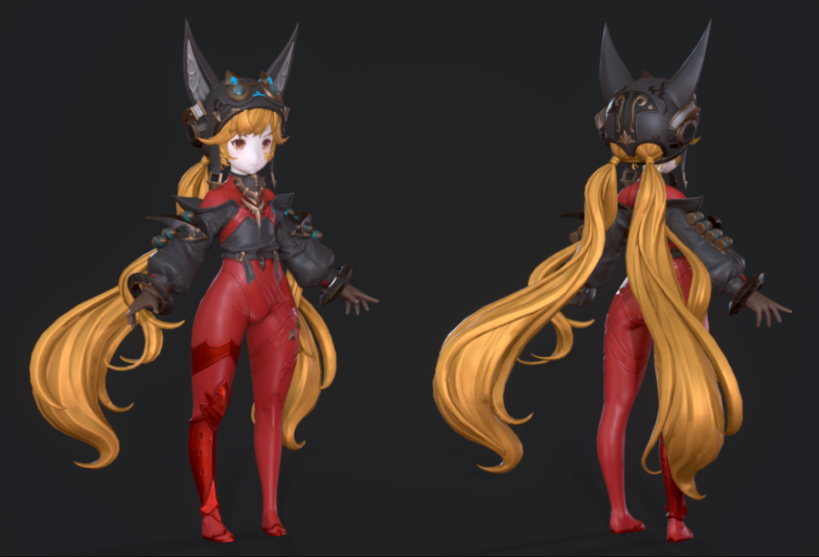 韩游gransaga二次元卡通角色3D模型 怪物NPC武器道具 带骨骼动作