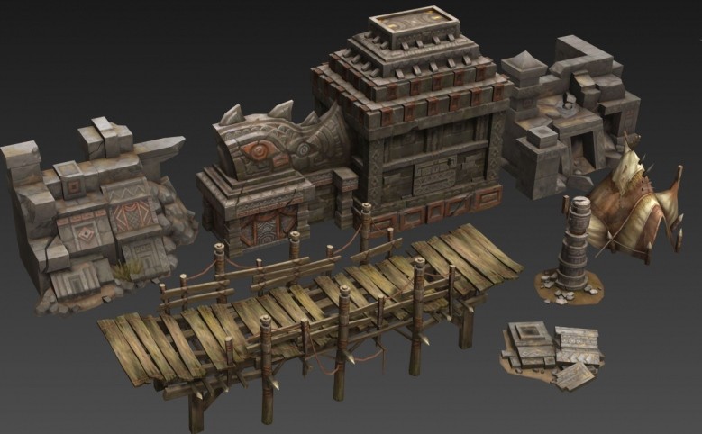 一套古风魔幻3D游戏场景模型