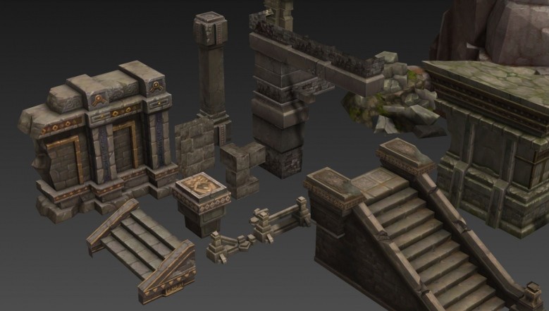 一套古风魔幻3D游戏场景模型