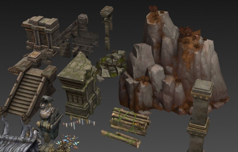 一套古风魔幻3D游戏场景模型