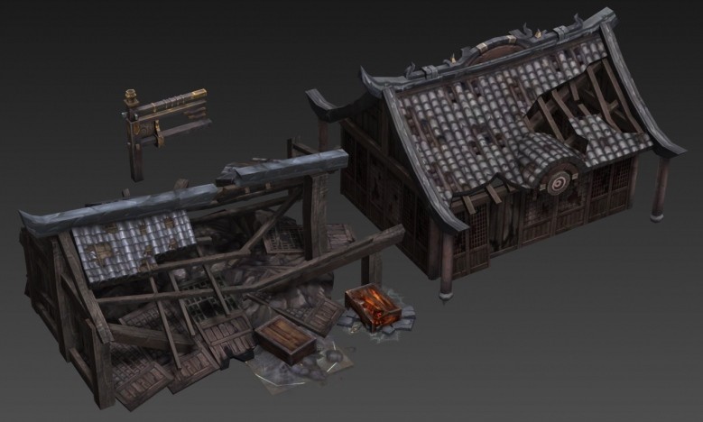 一套古风魔幻3D游戏场景模型