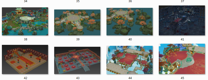 一套3D游戏场景模型加部分角色模型