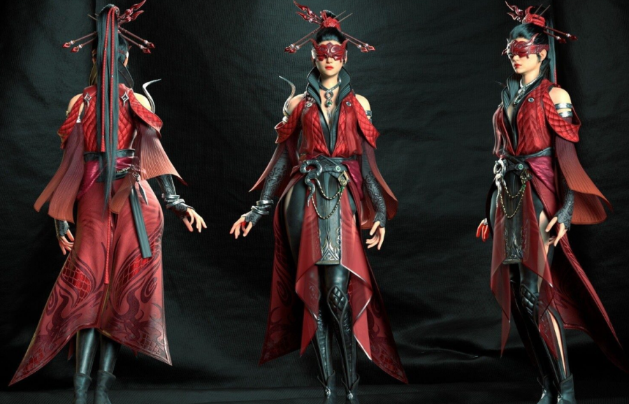 毒蛇宁 女战士 带MAYA UE格式完整贴图文件