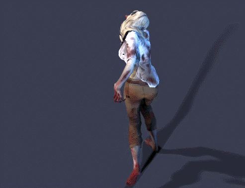 女僵尸 丧尸走路动画模型