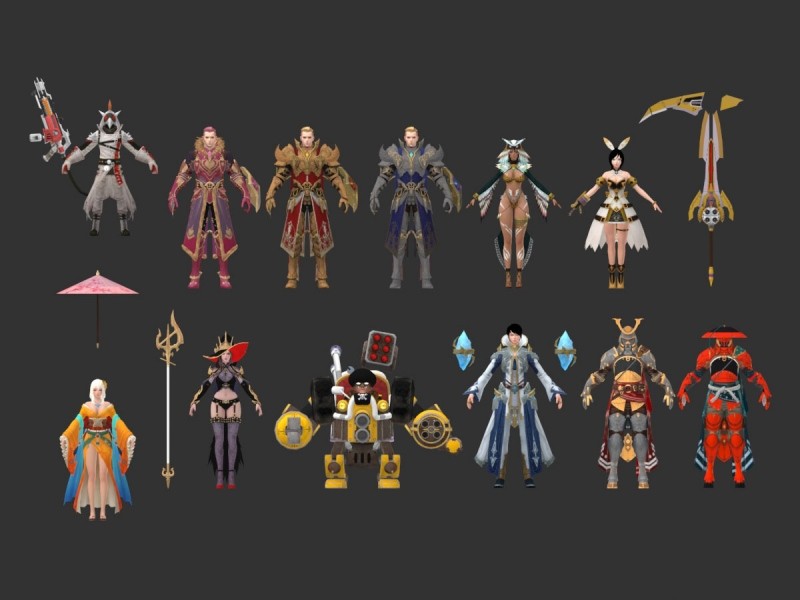 一套不错的魔幻风次世代游戏角色模型