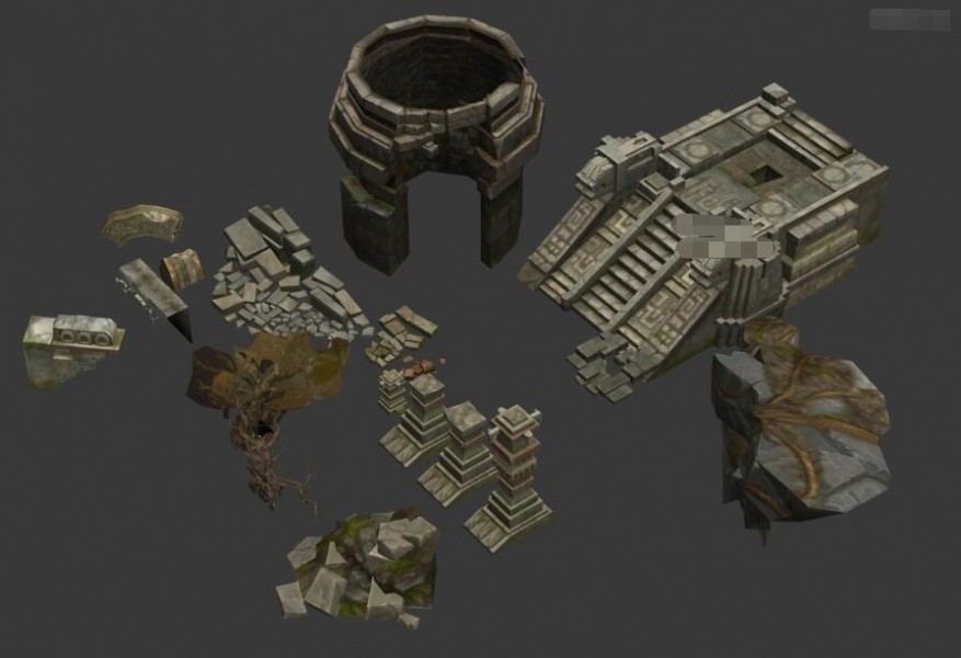 【无间地狱】精品场景3D模型资源 3dmax山石建筑模型