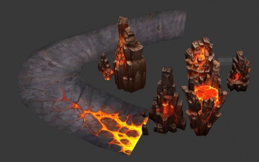 【无间地狱】精品场景3D模型资源 3dmax山石建筑模型