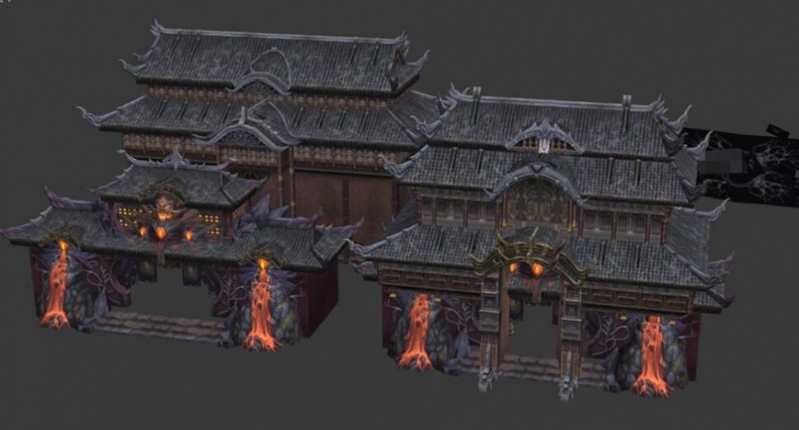 【无间地狱】精品场景3D模型资源 3dmax山石建筑模型
