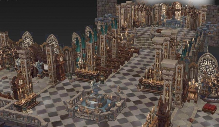一套欧式游戏场景建筑物件模型