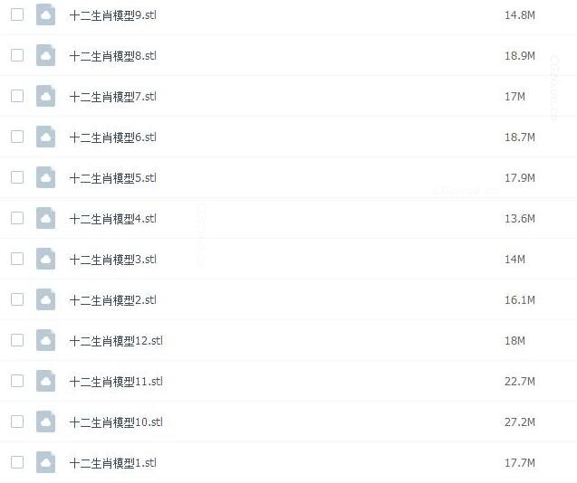 十二生肖 铜像3D打印高模 STL格式