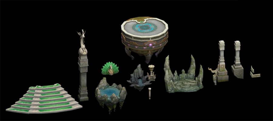 经典高质12个场景山石3D模型合集