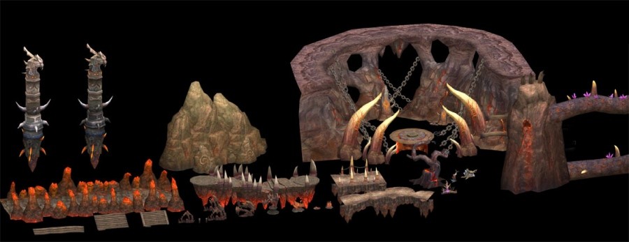 经典高质12个场景山石3D模型合集