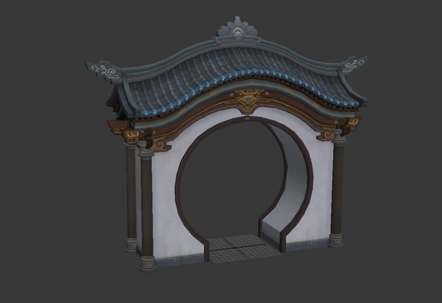 写实古代城镇场景建筑3D模型