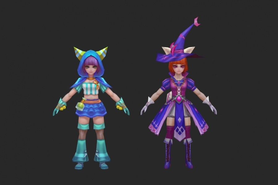精品国风魔幻武侠游戏人物角色模型下载