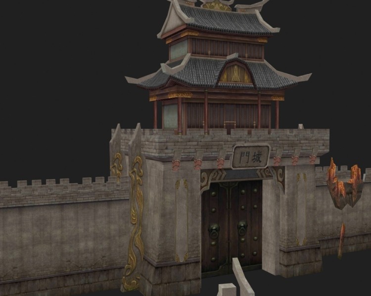 一套武侠风格游戏角色场景模型