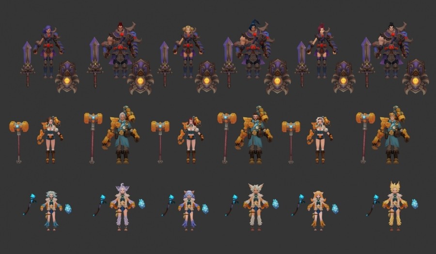 一套精品魔幻手游人物角色3D模型