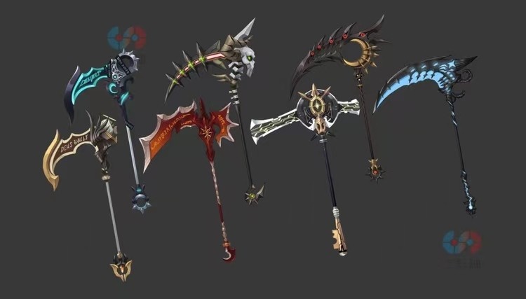 二次元武器库，太刀，枪，镰刀，手套，武士刀等模型