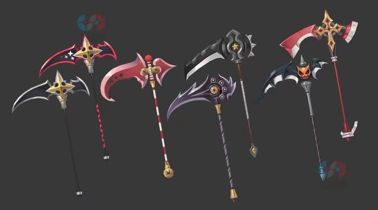 二次元武器库，太刀，枪，镰刀，手套，武士刀等模型