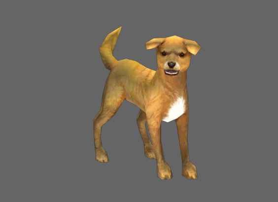 一只家养犬 土狗模型 带绑定动作