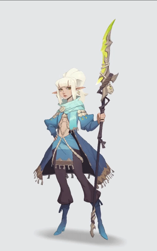 Spine作品 女战士待机