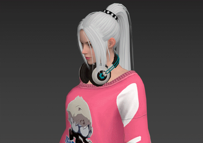 粉衣女孩3d模型免费下载