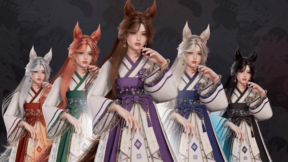 UE4虚幻5影视级国风奇幻仙侠场景古代人物可爱美女角色狐狸3D模型