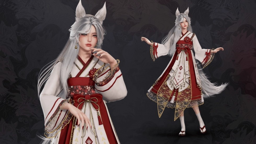 UE4虚幻5影视级国风奇幻仙侠场景古代人物可爱美女角色狐狸3D模型