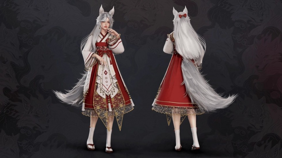 UE4虚幻5影视级国风奇幻仙侠场景古代人物可爱美女角色狐狸3D模型