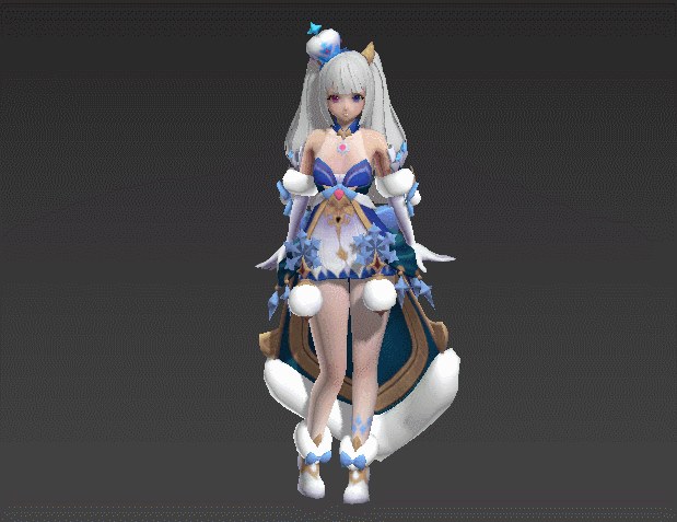一套游戏女角色3dmax动作源文件