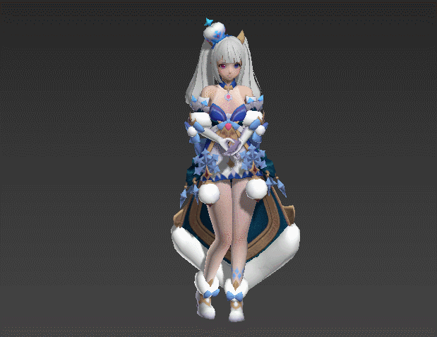 一套游戏女角色3dmax动作源文件