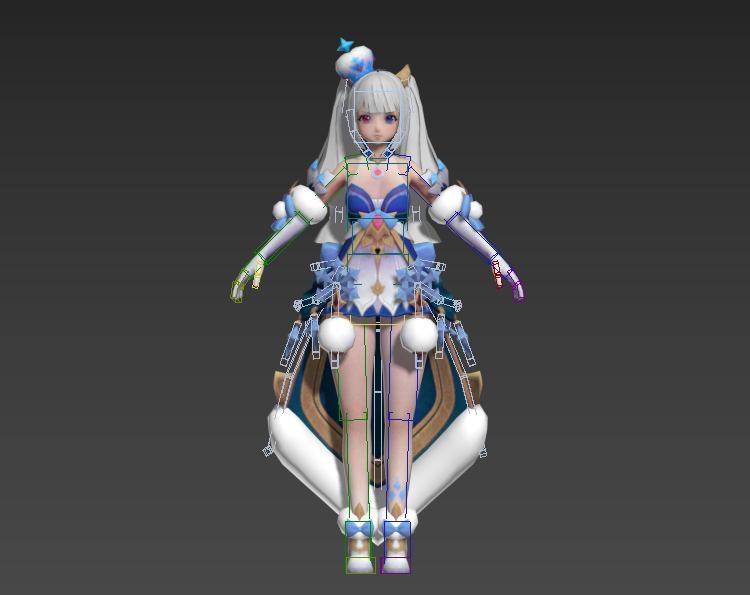 一套游戏女角色3dmax动作源文件