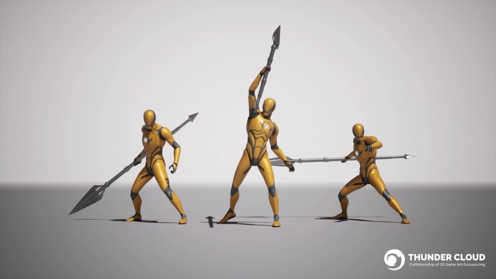 UE5.4虚幻5 Sword and Spear Animation 剑与矛游戏人物动画包