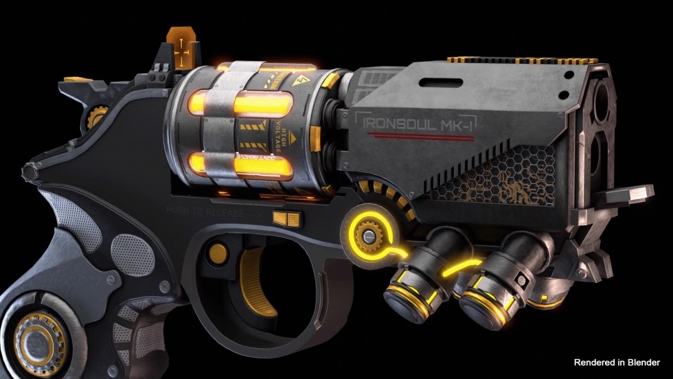 UE5.4虚幻5.4 SCI-FI Handgun 科幻手枪FPS游戏角色武器道具模型