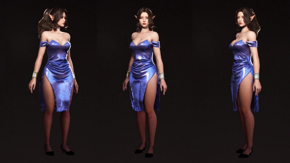 UE4UE5虚幻女精灵美少女角色人物模型舞台场景演员主角含纹理骨骼