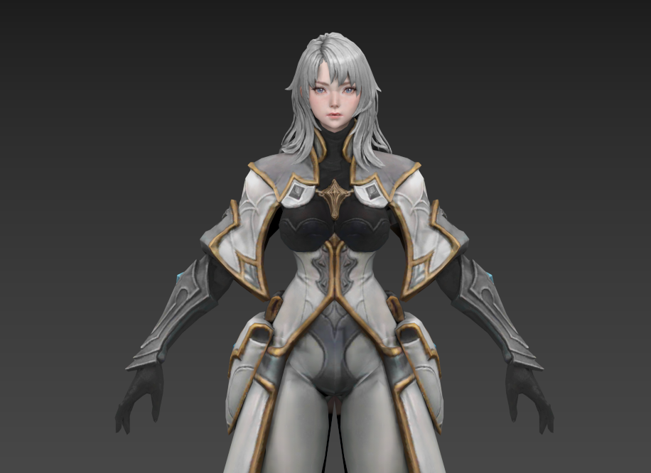 中世纪女骑士3d模型带绑定