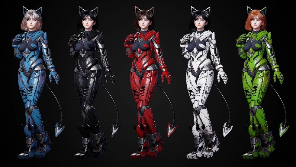 Cosmo Cat Girl 科幻赛博猫女郎福音可爱机械女孩角色模型