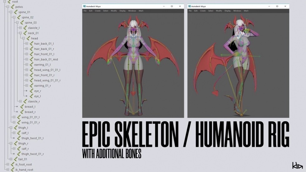 UE4虚幻5 Succubus Lily 可爱魅魔美女虚拟主播人物游戏角色模型