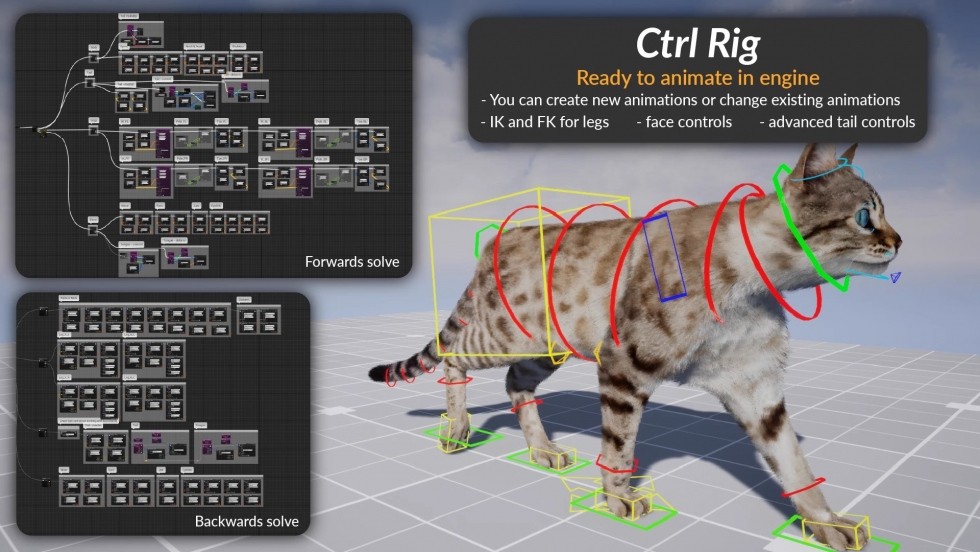 UE4虚幻5 AnimX꞉ Advanced Cats 高品质猫咪角色模型带动画