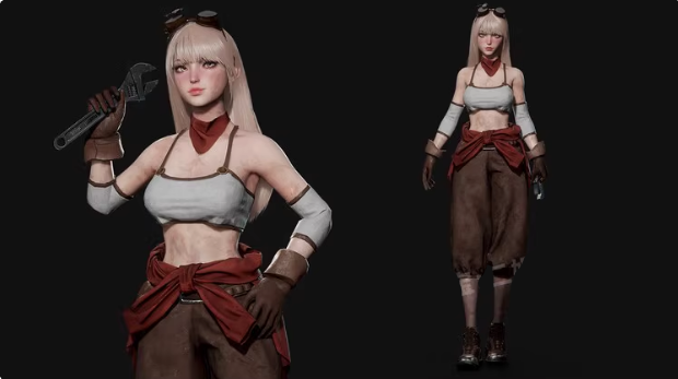 Mechanic Girl机械女孩UE4人物角色虚幻引擎幻想技术员修理工模型