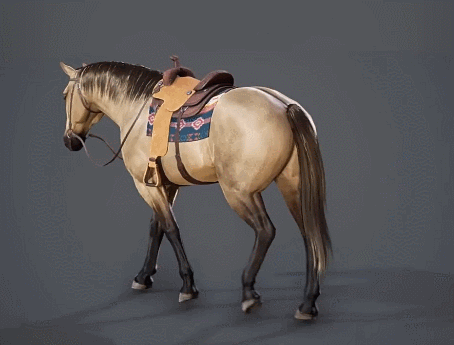 写实马群可自定义奔马3D模型带动画