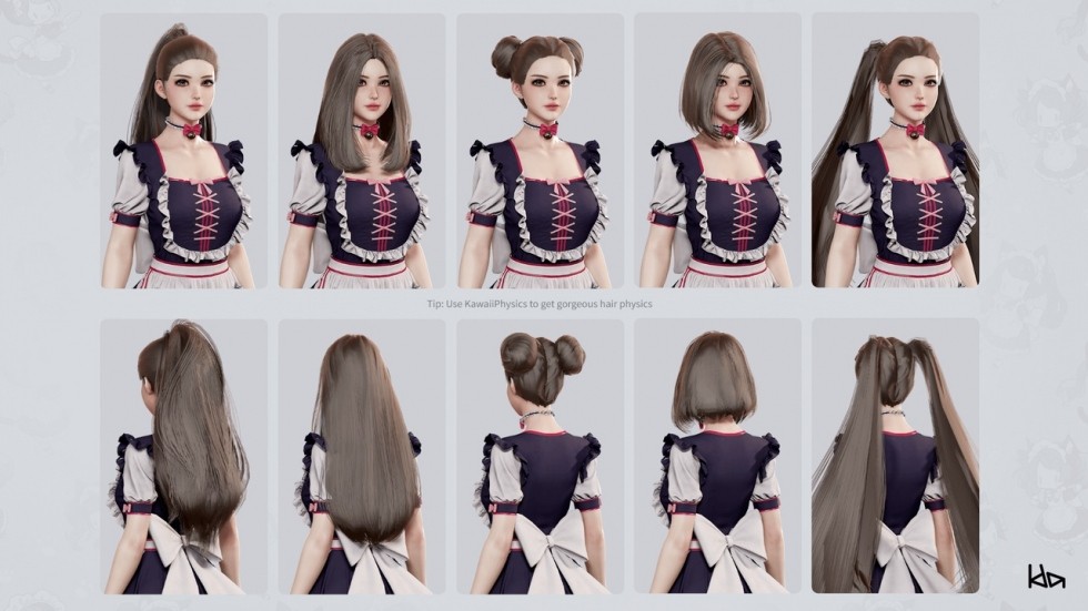 UE4虚幻5 Dress Up Maids 可爱女仆COS美女少女角色模型