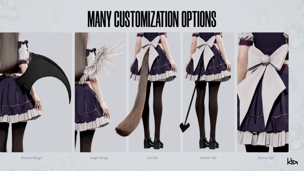UE4虚幻5 Dress Up Maids 可爱女仆COS美女少女角色模型