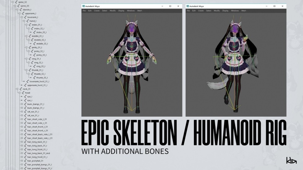 UE4虚幻5 Dress Up Maids 可爱女仆COS美女少女角色模型