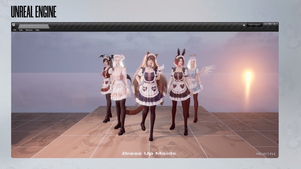UE4虚幻5 Dress Up Maids 可爱女仆COS美女少女角色模型